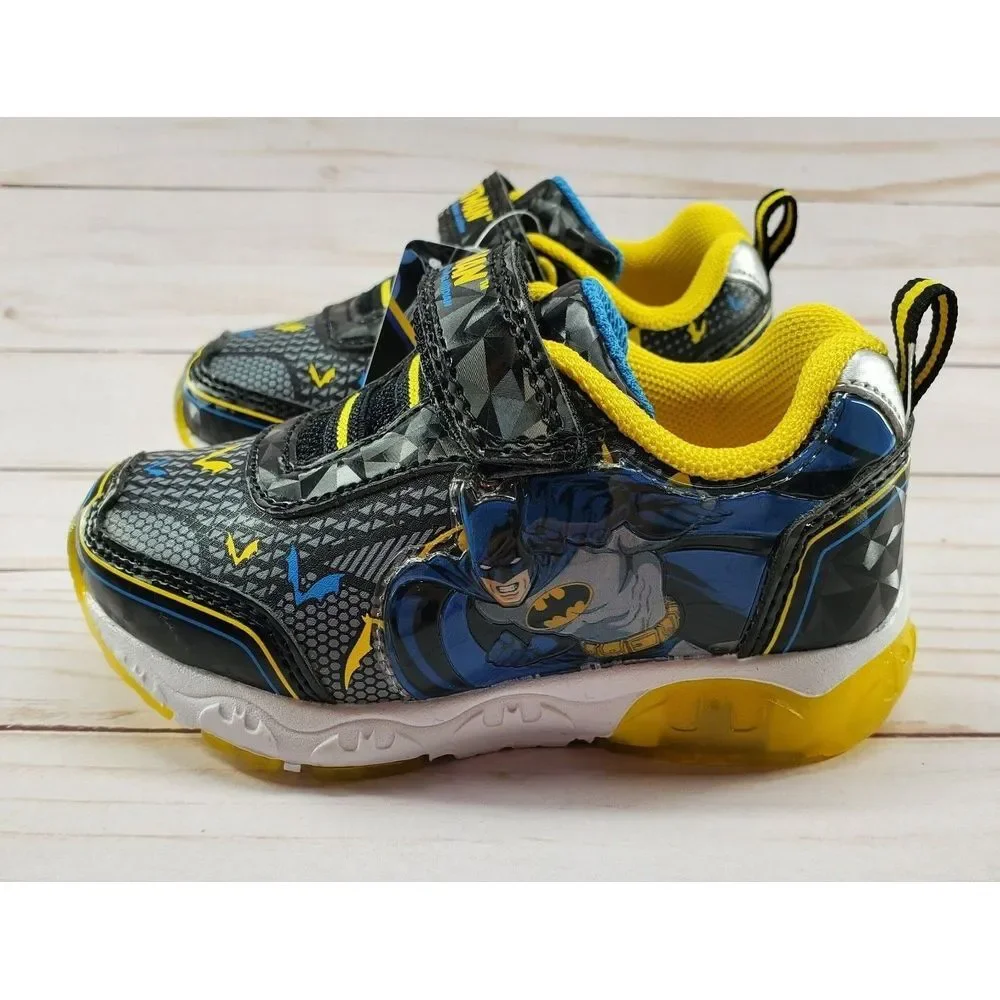 Batman Light Up Shoes Sneakers Toddler Size 6 Black DC Comics Super Hero‎ Gotham